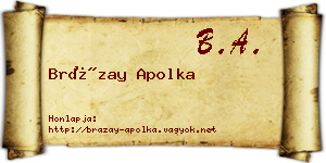 Brázay Apolka névjegykártya